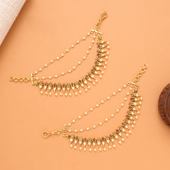 Antique Pearl Layer Floral Golden Mattal