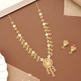 Star Shape Casting Floral Golden Necklace Set