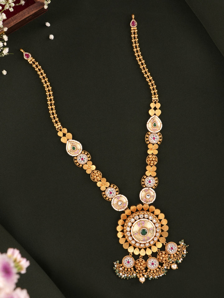 Brass Antique Long Gold Haram
