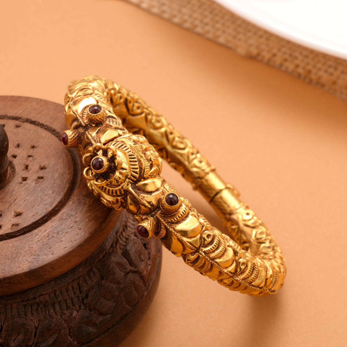 Traditional Adjustable Yali Gold Kada