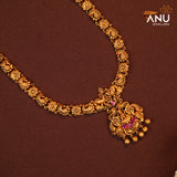 Antique Lakshmi Peacock Ruby Gold Haram