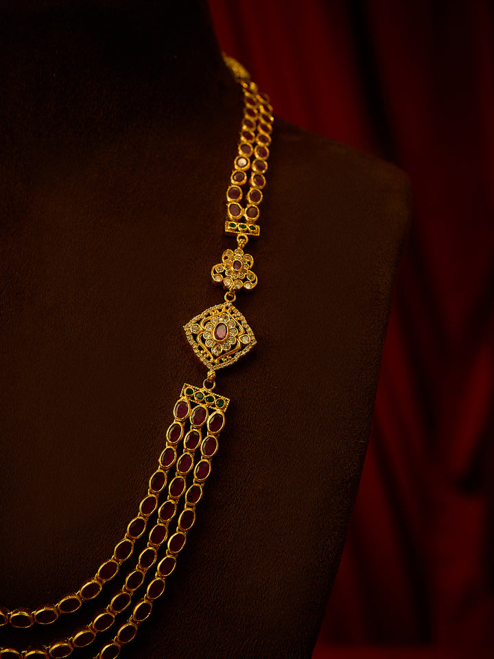 Veenu Ruby Two Layered Necklace