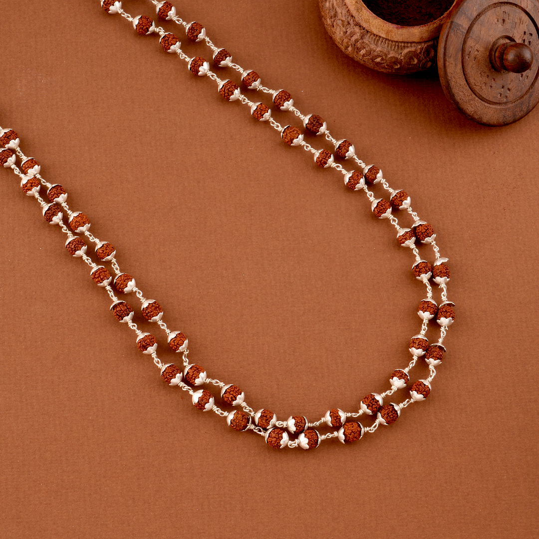 Heritage Style Silver Rudraksha Malai