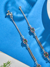 Emerald Halo Curve Antique Anklet