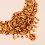Antique Temple Gaja Lakshmi Gold Necklace