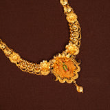 Temple Inspired Meenakshi Amman Gold Necklace