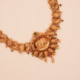 Gold Haram Long Necklace with Elephant Pendant