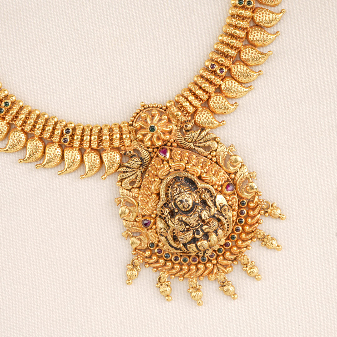 Antique Golden Drops Lakshmi Kerala Necklace