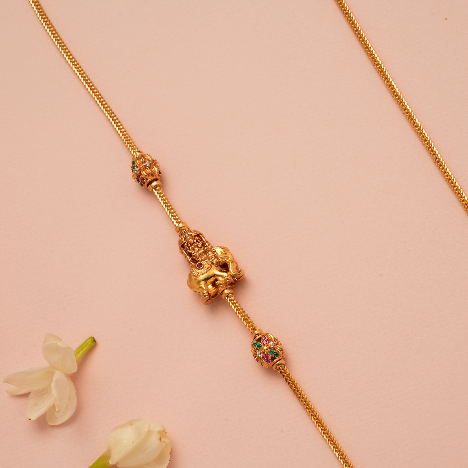 Divine Gaja Lakshmi Gold Mugappu Chain