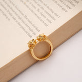 Double Headed Tiger Design Golden Ring