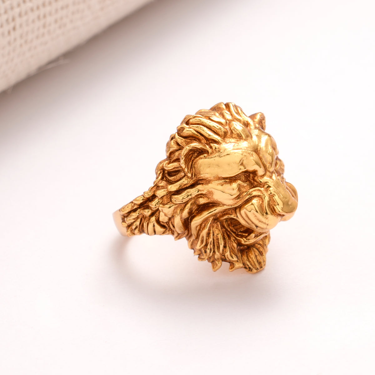 Iconic Lion Face Golden Ring for Men