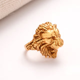 Iconic Lion Face Golden Ring for Men