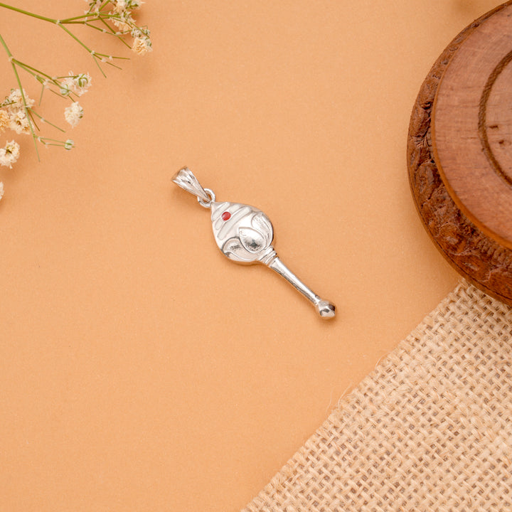 Holy Om Engraved Silver Vel Pendant