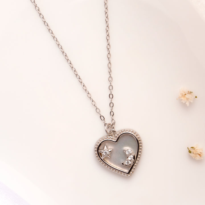 Heart and Star Shape Silver Chain