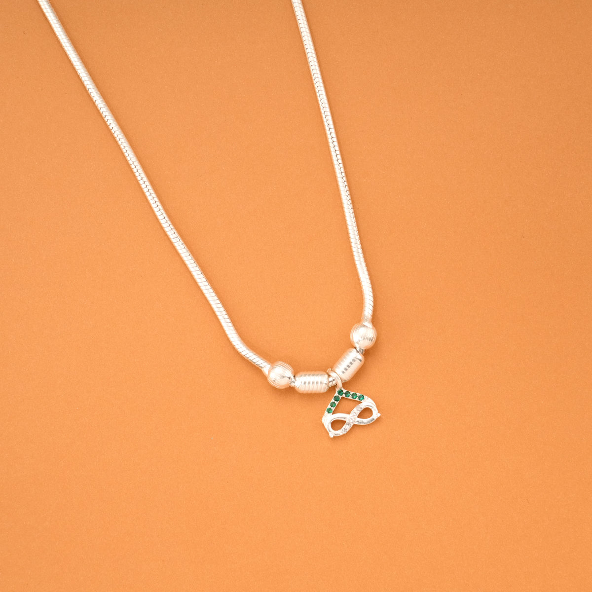 Charm Infinity Beaded Silver Chain
