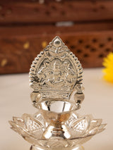 Lotus Base Gajalakshmi Silver Vilakku