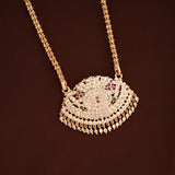 Mango Pendant White Stones Golden Chain