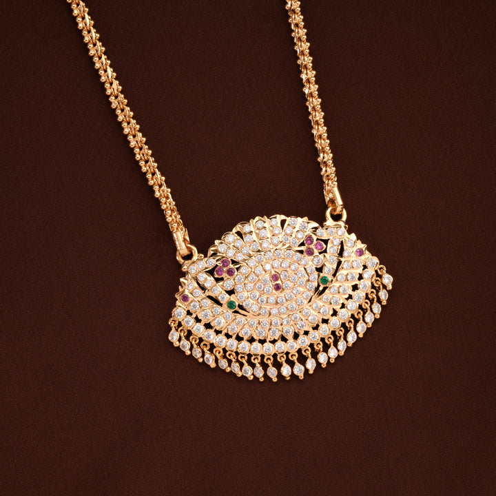 Mango Pendant White Stones Golden Chain