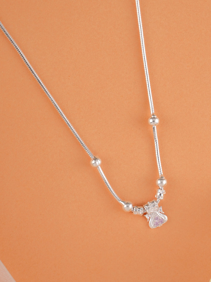 Peacock Pendant with Silver Chain