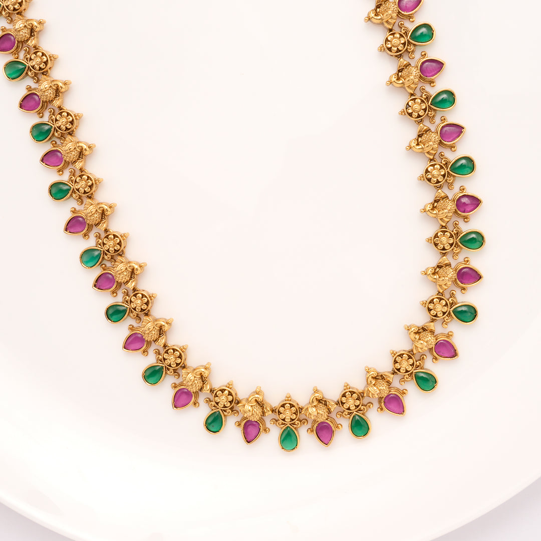 Emerald with Green Stone Tear Drops Golden Haram