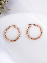 Eternal Twist Silver Rose Gold Hoops