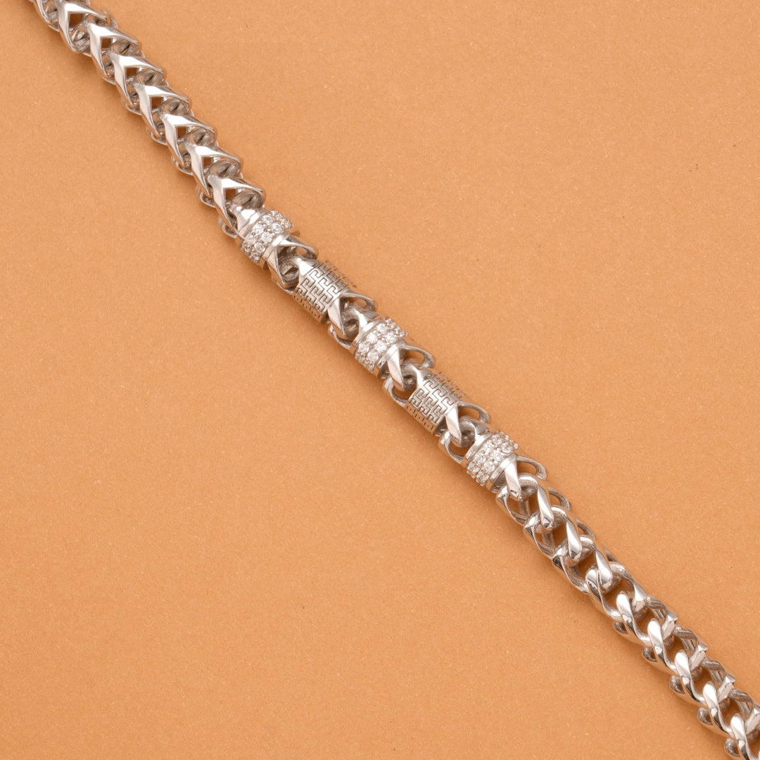 Men’s Curb Chain Link Silver Bracelet