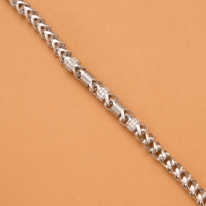 Men’s Curb Chain Link Silver Bracelet
