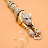 Trendy Jaguar Silver Gold Plated Bracelet