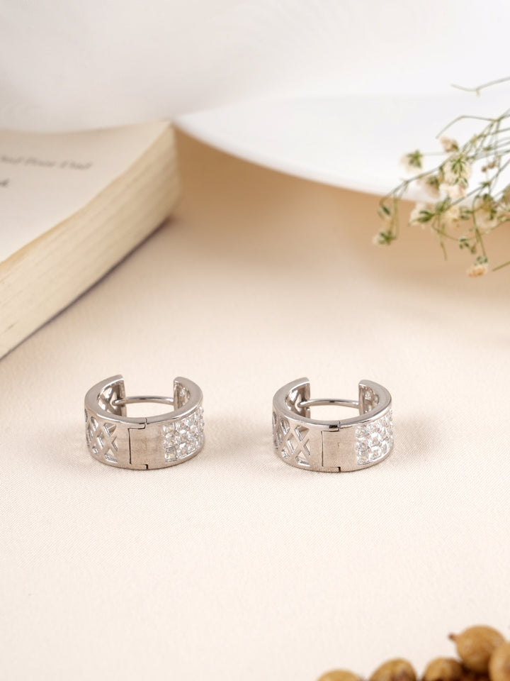 Shiny white stone bali  Earrings