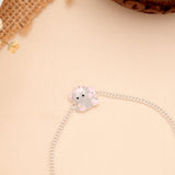 Cute Pink Elephant Enamel Baby Silver Bracelet