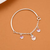 Snowman Enamel Silver Baby Bangle