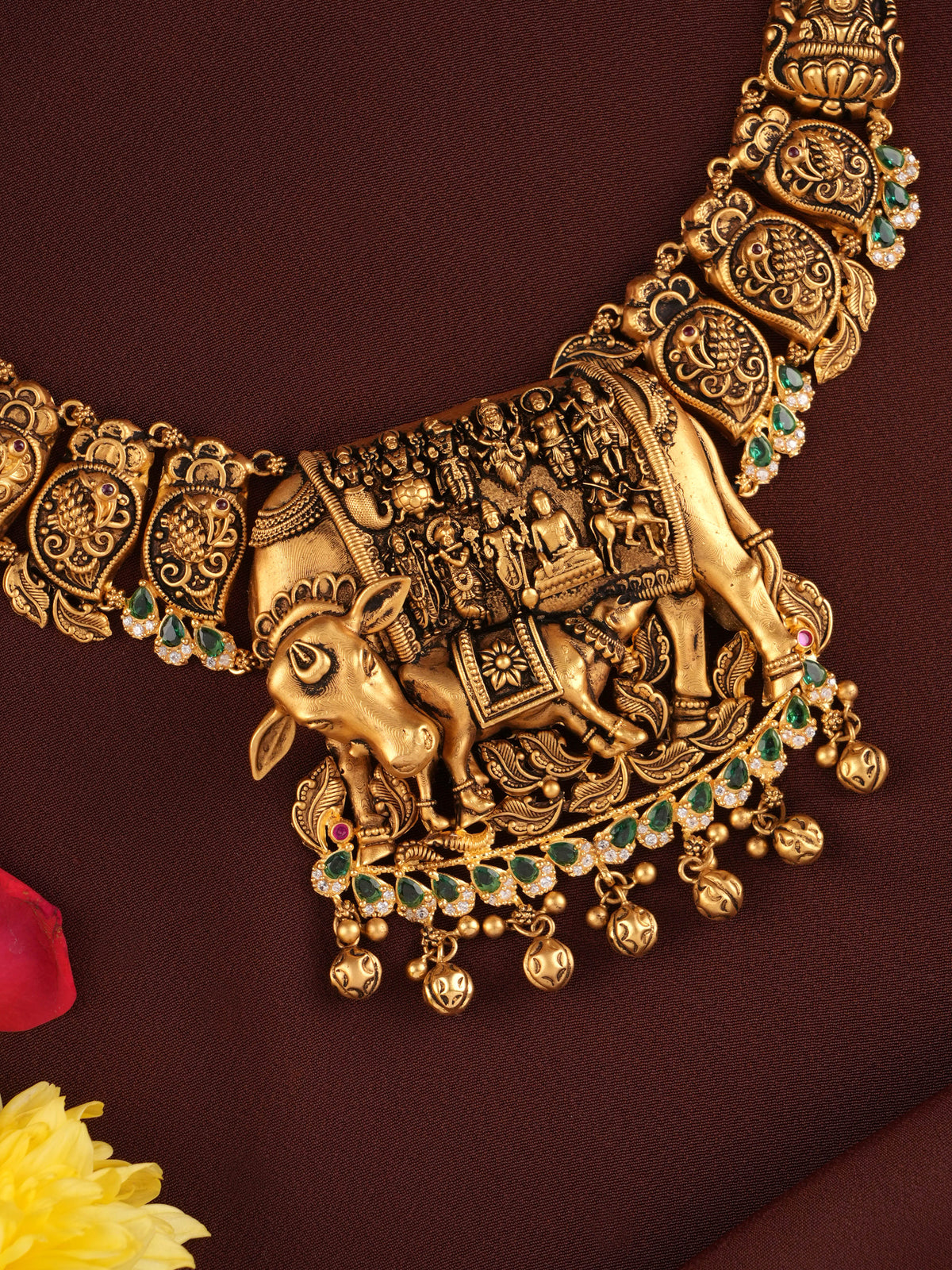 Kamadhenu Motif Heritage Antique Necklace