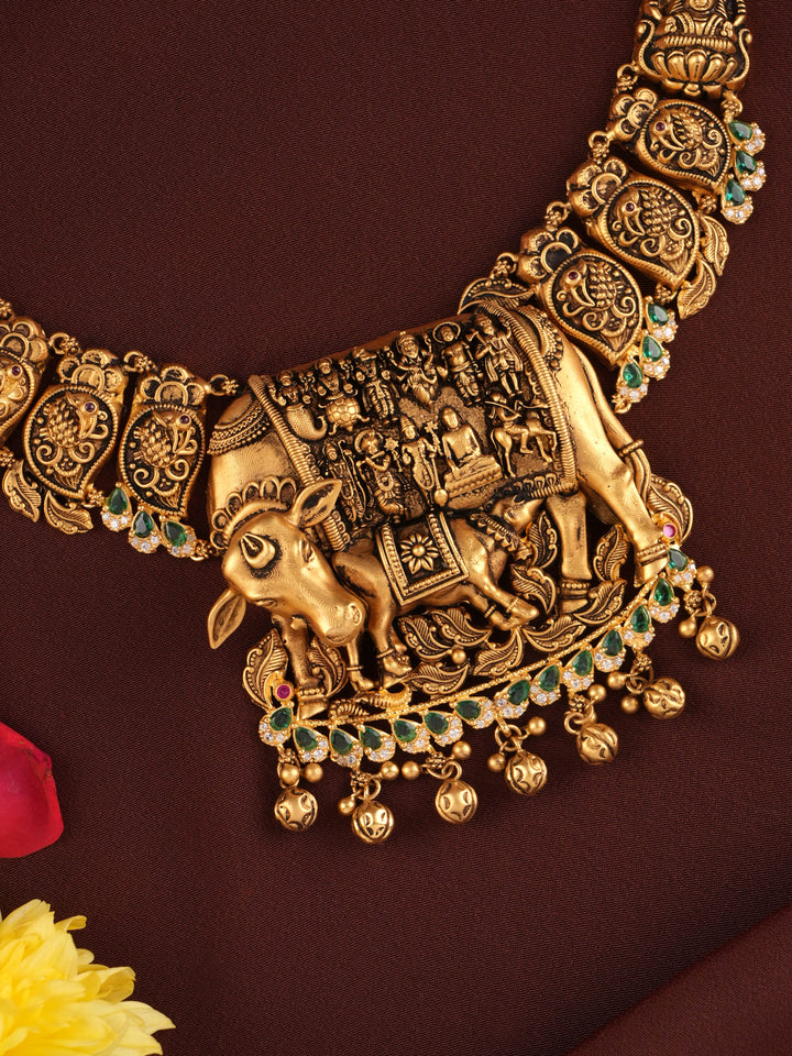 Kamadhenu Motif Heritage Antique Necklace