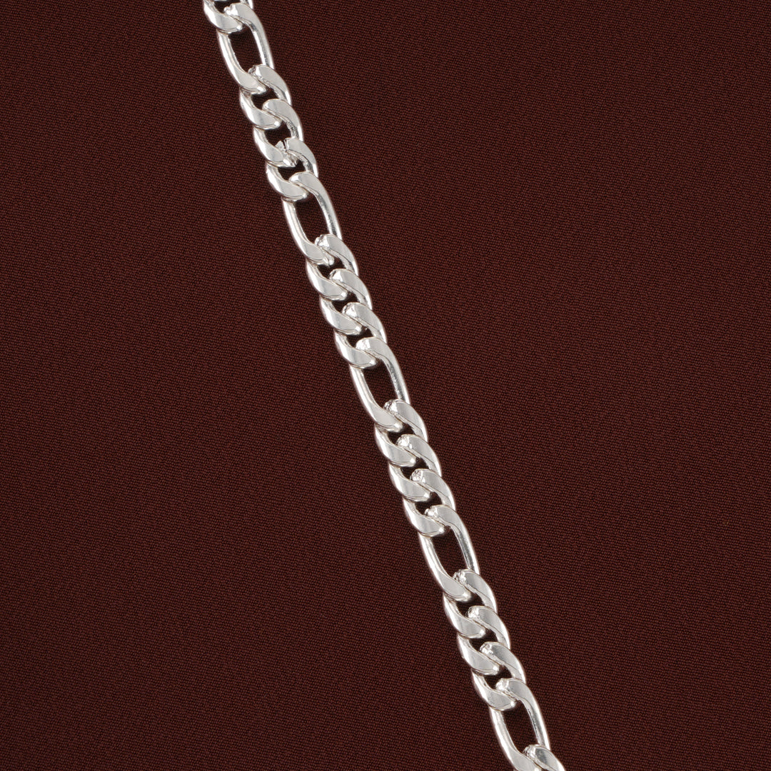 Classic Figaro Design Silver Bracelet