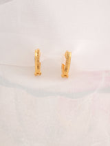 Traditional Hoop v Shape Gold Earrings