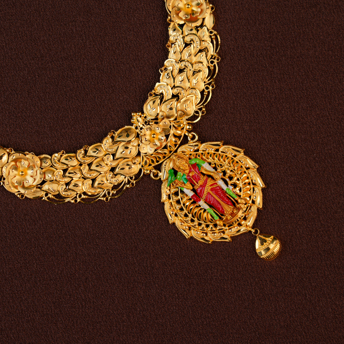 Goddess Madurai Meenakshi Amman  Blossom Gold Necklace