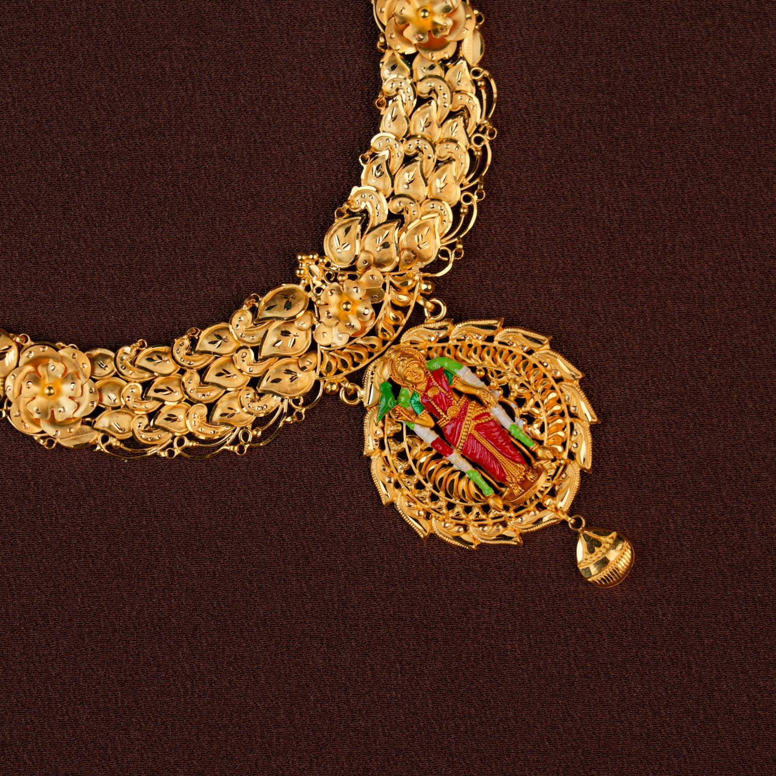 Goddess Madurai Meenakshi Amman  Blossom Gold Necklace