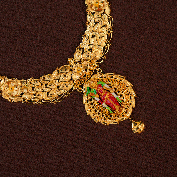 Goddess Madurai Meenakshi Amman  Blossom Gold Necklace
