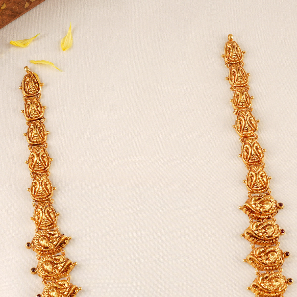 Traditional Lakshmi Ruby Beads Gold Haram