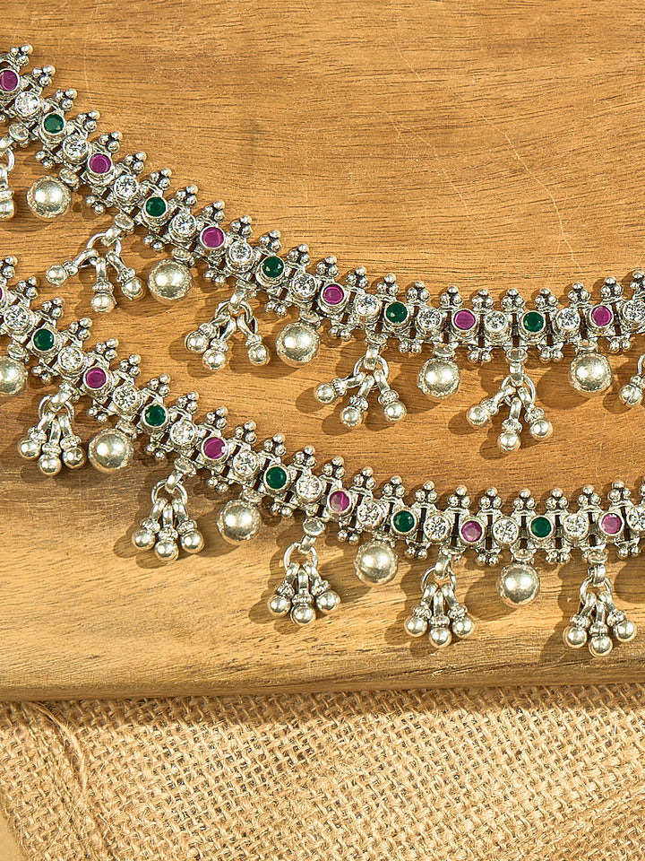 Vintage Emerald & Ruby Charm Anklets
