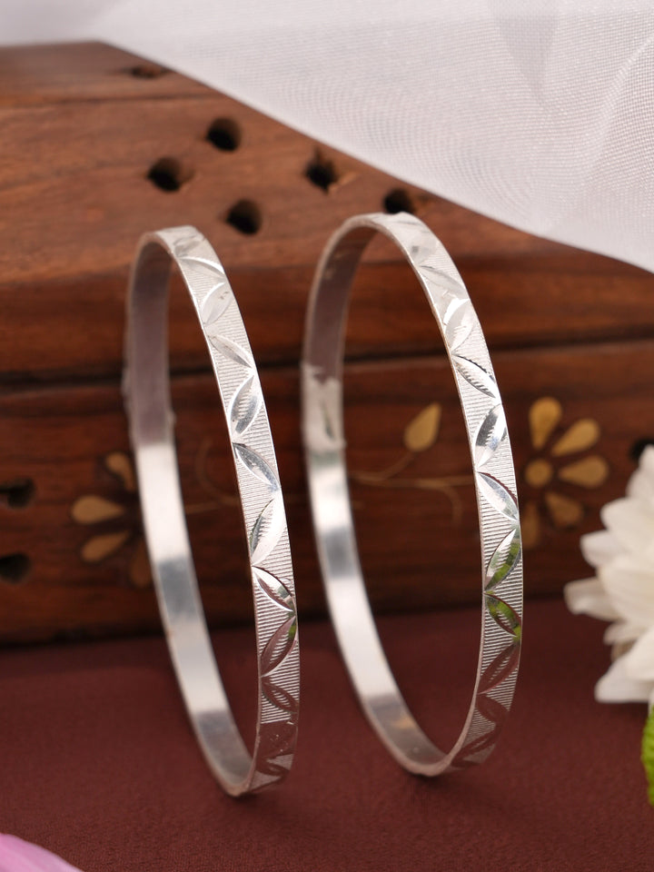 Silver Leaf Design Bangles