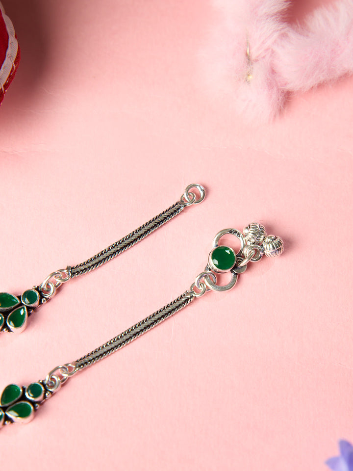 Emerald Glint Antique Baby Anklet