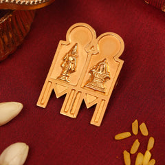 Gold Thali Pendant with Deity and Lingam Motif