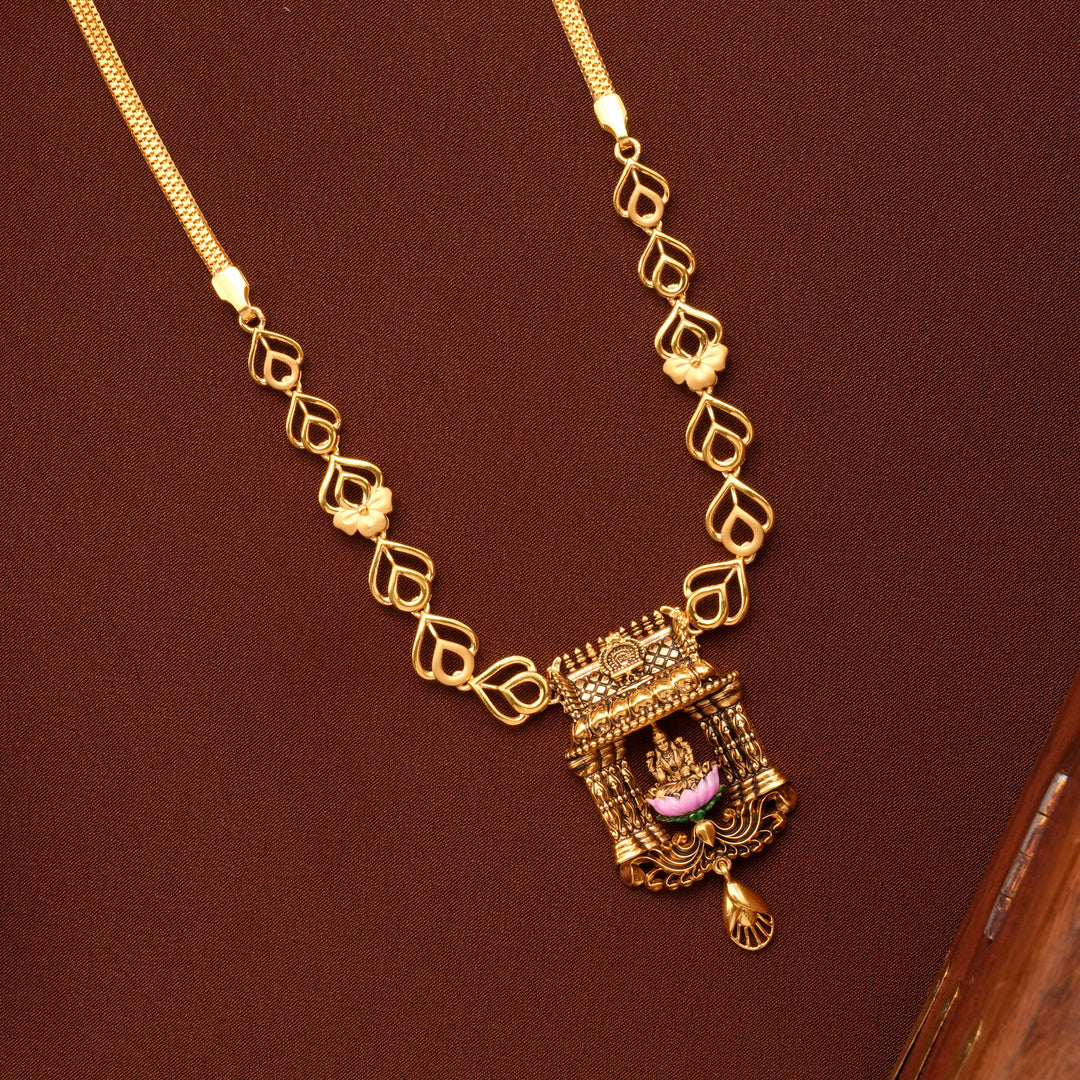 Antique Lakshmi Devi Temple Inspired Gold Necklace
