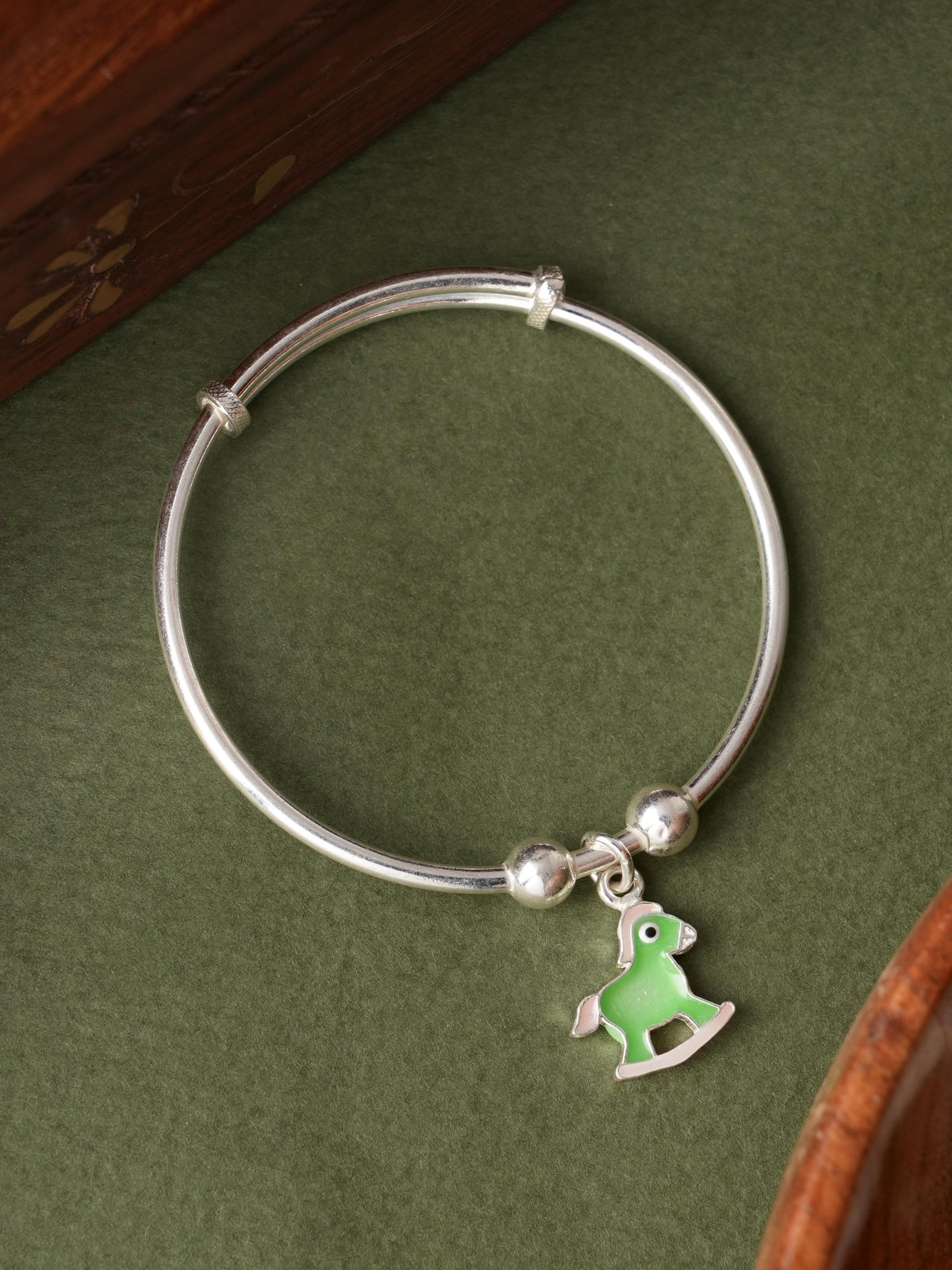 Wooden Horse Charm Baby Bangles