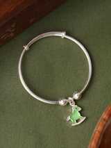 Wooden Horse Charm Baby Bangles