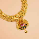 Divine Lakshmi Nagas Peacock Gold Haram