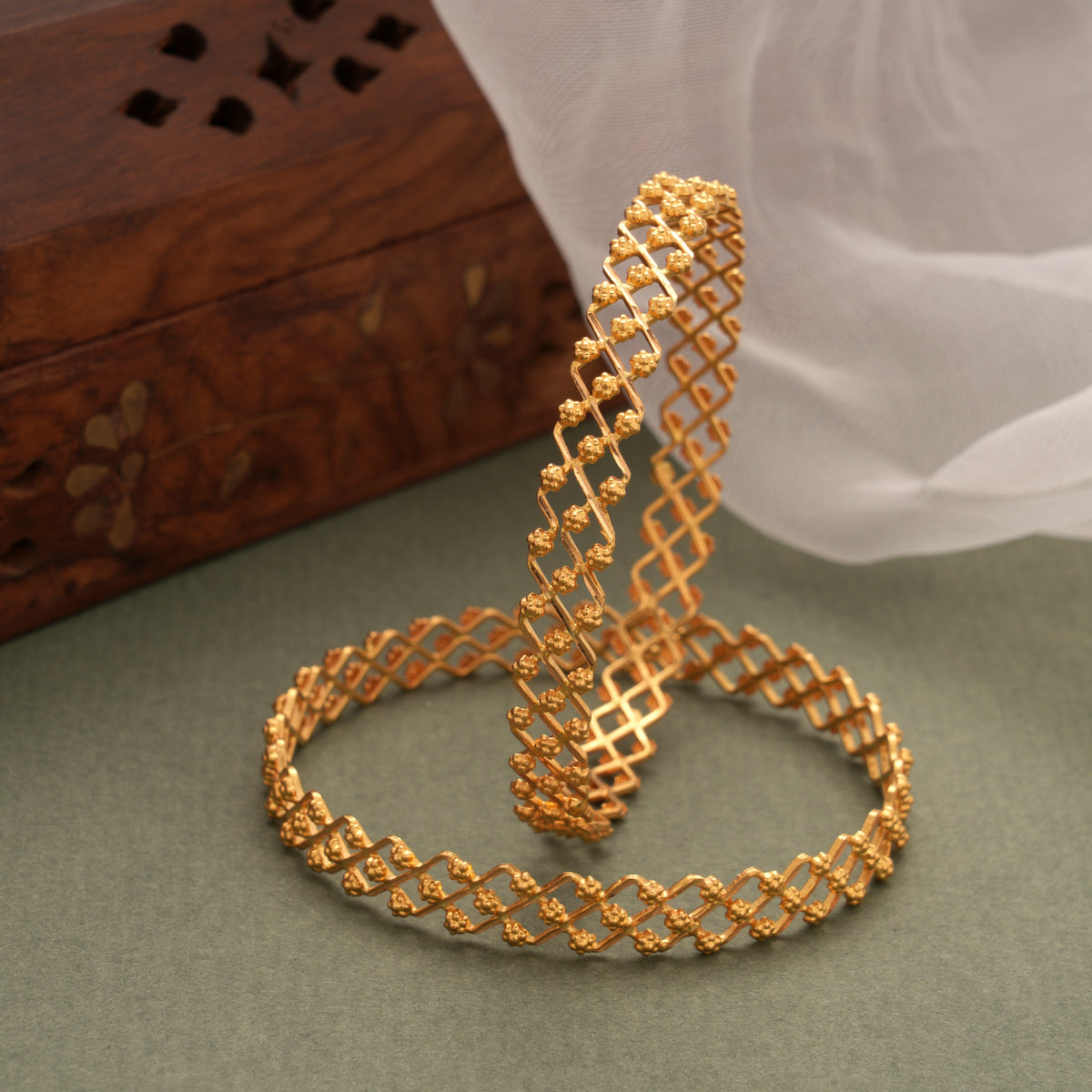 Traditional Gold Mesh Bangles for Women