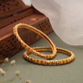 Classic Matte and Glossy Gold Bangle