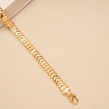 Sleek Link Design Men’s Golden Bracelet